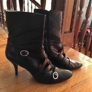 DKNY Black Leather Boots Size 10
